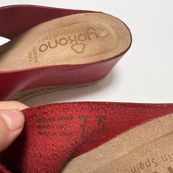 Wedge Sandals Cross Strap Leather Cork size 7.5 . Used - Picture 7 of 13